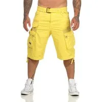 Geographical Norway Cargoshorts Herren Shorts mit abnehmbarem Gürtel (mit abnehmbarem Gürtel) in Unifarbe, mit Tunnelzug