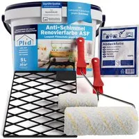 plid Wand- und Deckenfarbe Anti-Schimmelfarbe Schimmelschutzfarbe Feuchtraumfarbe Schimmelfarbe, Schnelltrocknend, spritzarm, verarbeitungsfertig