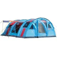 Skandika Tunnelzelt Gotland 6, dunkle Kabine, eingenähter Boden, 6 Personen, Personen: 6 (3 Eingänge (2 als Sonnendach nutzbar), 540 x 450 cm), mit eingenähtem Zeltboden, wasserdicht, 5000 mm Wassersäule