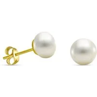Miore Perlenohrringe MA9004E Ohrringe aus 9 Karat (375) Gold (inklusive Schmuckbox), Damen Ohrstecker aus Gelbgold - Made in Italy