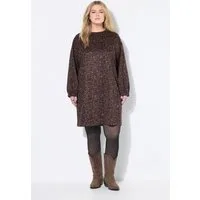 Studio Untold Jerseykleid Kleid oversized Suede mit Leo Ballonärmel