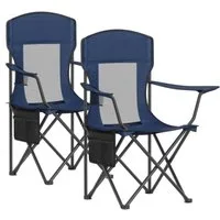 SONGMICS Campingstuhl Klappstuhl Outdoor, Angelstuhl, hohe Rückenlehne bis 150kg, 2er Set