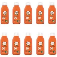 Cien Sonnenschutzmilch Cien Sun Sonnenmilch LSF 30, UVA UVB Schutz 250ml x10, Spar- Mehrfachpackung, 10x 250ml Sonnenmilch LSF 30, Sofortschutz, Wasserfest, 24h Feuhtigkeit