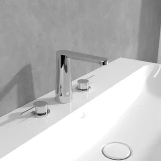 Villeroy und Boch Conum Dreiloch-Waschtischarmatur TVW12700100161 ohne Ablaufgarnitur, chrom