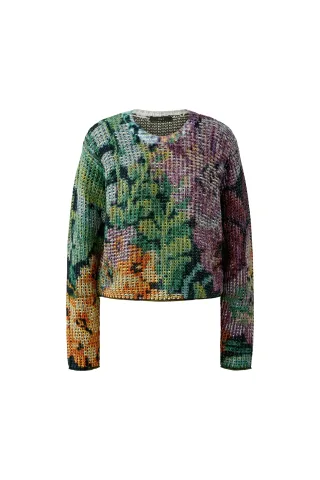 Oui - Pullover lilac yellow - Gr. - 40