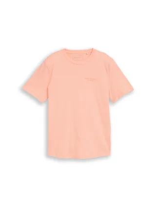 Denim Tom Tailor - T-Shirt mit feinem Streifenmuster peach orange white fine stripe - Gr. - M