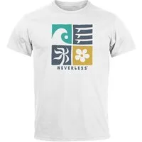 Neverless Print-Shirt Herren T-Shirt Surfing Icons Welle Palme Maritim Männer Fashion mit Print