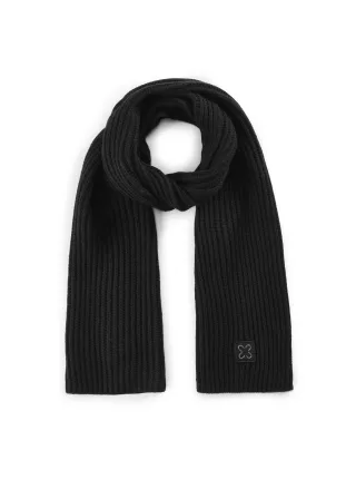 Schal in weicher Wollmischung aus Rippenstrick schwarz - Gr. - one size