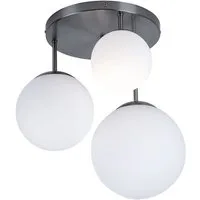 GLOBO LIGHTING Kugelleuchte, Leuchtmittel nicht inklusive, Deckenlampe Wohnzimmerleuchte Kugel Deckenleuchte Glas satiniert