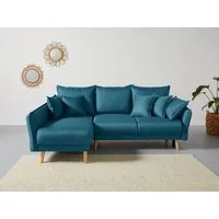 Home affaire Ecksofa Granbo L-Form, B: 240 cm, Bettfunktion, Bettkasten, Taschen & 5 Zierkissen, Federkern