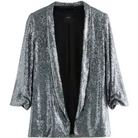 Next Jackenblazer Blazer mit gerafften Ärmeln und Pailletten (1-tlg)