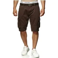 Indicode Cargoshorts Herren Blixt Cargo Shorts Herrenshorts aus 100 % Baumwolle, inkl. Gürtel