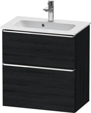 Duravit D-Neo Waschtischunterbau wandhängend Eiche Schwarz Matt 610x372x625 mm - DE4368010160000 DE4368010160000