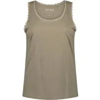 Blue Seven Rundhalsshirt 100139 Damen Top mit Spitzen-Details - Ärmelloses Shirt Rundhalsausschnitt