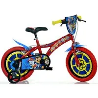 Dino Bikes Kinderfahrrad 14" Paw Patrol Kinderfahrrad Stützräder ergonomischer Sattel 3–5Jahre, 1 Gang, mit Stützrädern und Frontschild