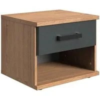 Wimex Nachtkommode Liverpool, Nachttisch mit 1 Schublade und 1 offenes Fach, modern rustikaler Look, Industrial Design, 46/40/38 cm