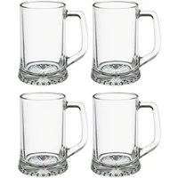 Secret de Gourmet Bierglas Bierkrüge mit Henkeln, 4er-Set, 320 ml