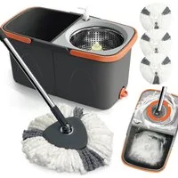 AKKEE Wischmopp Set Bodenwischer Komplett-Set 2in1 Wischmopp Set mit Eimer, (360° Drehgelenk), Faltbar und drehbar