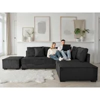 Home affaire Ecksofa Night & Day L-Form, B: 316 cm mit Dauer-Schlaffunktion 180x200 cm, Set: Sofa & Hocker, Bettfunktion, Bettkasten & Kissen, Boxspringbett