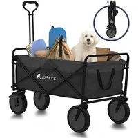 Juskys Bollerwagen (2-tlg), 100 kg Tragkraft, Transportwagen faltbar, Einkaufen & Outdoor
