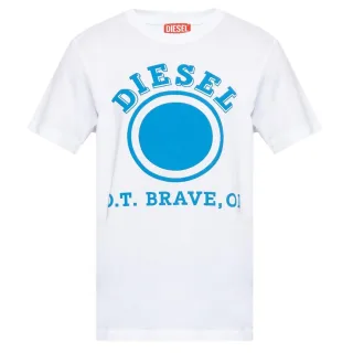 Weisses T-Shirt mit Diesel-Punkt-Logo