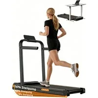 BAYMATE Laufband für zuhause (mit 14 % Steigung, 2,5-PS-Motor bis zu 10 km/h, 2,5-PS-Motor, 150 kg Belastbarkeit), LED-Anzeige und Fernbedienung