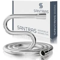Santras Brauseschlauch Duschschlauch aus Kunststoff 1/2" in Chrom - Brauseschlauch (0,5 - 3m)