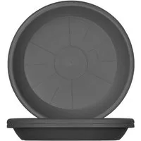 BigDean Blumentopfuntersetzer für Pflanzkübel Kunststoff rund, Zubehör für Pflanztöpfe, Packung, 3-tlg., Bodendurchmesser außen: ca. 19 cm Farbe: Anthrazit