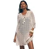 Love & Roses Strandkleid Love & Roses gehäkelter Kaftan mit Bindedetail (1-tlg)