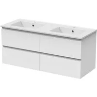 duschspa Doppelwaschtisch Badmöbel Waschbecken mit Unterschrank in Breite 120 cm