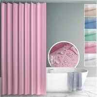 ANRO Duschvorhang aus Italien hochwertiger Badevorhang Textil mit Ösen und Haken Breite 120 cm (Packung, 1-tlg., Duschvorhang inkl. Aufhängeringe), robuster Vorhang Stangenaufhängung in Größe 200x120cm in rosa