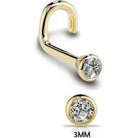Karisma Schmuck Nasenpiercing aus Chirurgenstahl 316L Nasenstecker mit Kristallstein 3 oder 4mm, Zirkonia Frauenschmuck