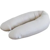 Loolay Seitenschläferkissen Classic BEIGE GRAU WEIß ROSA GELB BLAU Kissen Schwangerschaftskissen, multifunktionales Lagerungskissen M/L oder L/XL für Kinder Frauen und Männer, 170 o. 190 cm Standard Stillkissen inkl. 100% Baumwolle Bezug, LOOLAY® - 1