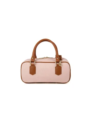 Giulia Monti Schultertasche Blassrosa Goldbraun