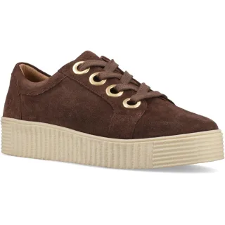 Hush Puppies Tamsin Wildleder Damen Schokoladenfarbene Slim Fit Sneakers