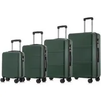 YONSLY Kofferset Reisekoffer-Set aus ABS und Aluminium mit Größen S, M, L und XL, 4 Rollen, (Spar-Set, 4 tlg., Hartschalen Trolley Set), 360° Doppelrollen, Zahlenschloss und weicher, ergonomischer