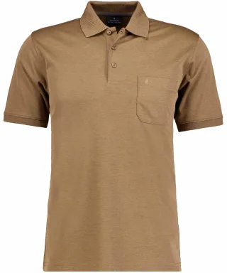 RAGMAN - Softknit-Polo mit Brusttasche, kurzarm zimt - Gr. - XL