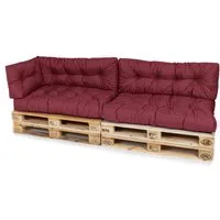TexDeko Palettenkissen TexDeko Garden 5-TLG Palettenkissen-Set wasserabweisend gesteppt, 2x Palettenkissen + 2x Rückenkissen + 1x Seitenkissen