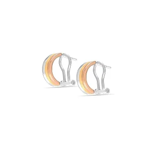 Damen Trikolore Ohrringe aus 925 Sterling Silber BIPE052