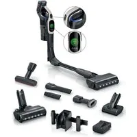 BOSCH Akku-Stielstaubsauger Unlimited 10 BKS1051GQC, MicroClean™ Technology, Display, Knickrohr, beutellos, HEPA-Filtersystem, 10 Jahre Motorgarantie, Schnellladegerät, grau