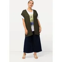 Ulla Popken Strickjacke Strickweste Palme oversized offene Form ärmellos
