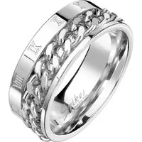 Taffstyle Fingerring Ring Ketten Style Spinner Römischen Zeichen Silber Größe 68 (21.6) (Schmuck Bikerschmuck Fingerring), Biker Herren Ring Massiv Breit Herrenring Männer Biker Rocker