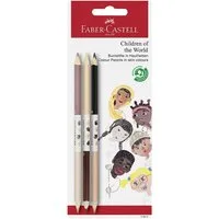 Faber-Castell Buntstift Children of the World, (3-tlg), 2 Farben pro Stift, mischbar