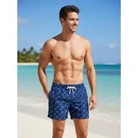 Luvanni Badehose Badehose Herren Schnelltrocknende Beachshorts 22-24 Badeshorts Kordelzug Boardshorts Schwimmhose Männer mit Palmen Palm Insel