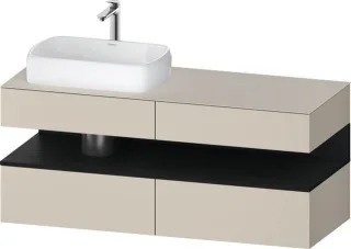 Duravit Qatego Konsolenwaschtischunterbau wandhängend Taupe Supermatt 1400x550x600 mm - QA4765016830 QA4765016830000