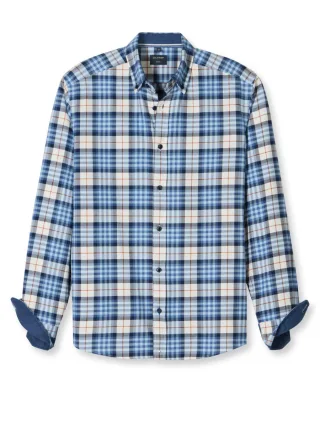 OLYMP - Kariertes Freizeithemd blau - Gr. - 3XL