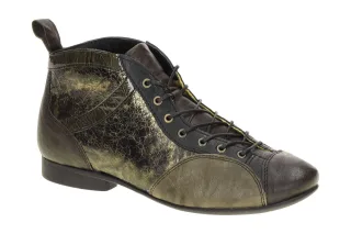 Think 000618 GUAD 2 Damen Stiefeletten Braun Oro Kombi Echtleder Gummisohle