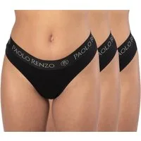 Paolo Renzo Stringtanga Sports-Collection Atmungsaktive & Hautsympatische Damen Tanga (3-St) Sport Tanga aus hochwertiger Baumwolle