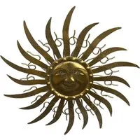Deko-Impression Wanddekoobjekt Traumschöne Wanddekoration Sonne Eisen golden patiniert 47 cm (1 St)