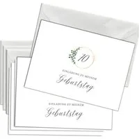 Briefzauber Einladungskarten Geburtstagseinladung 70. Geburtstag, Set 12x Karten & 12x Umschläge